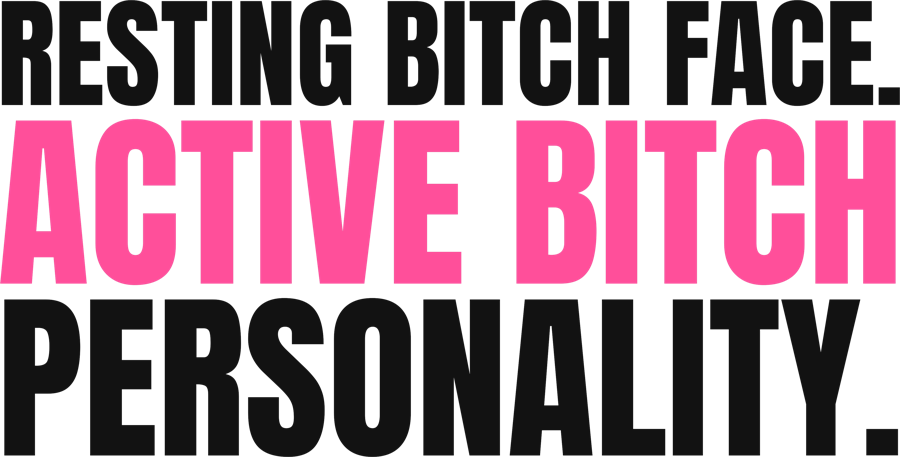 Resting bitch face print on a heather gray tee